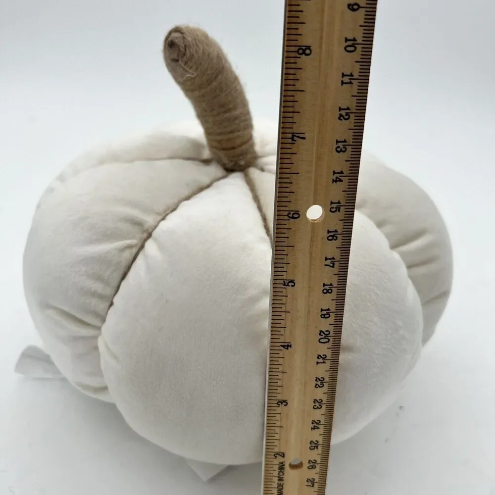 Ivory Velvet Pumpkin Shaped Decorative Pillow Way To celebrate Size‎ 6”X 9” Soft